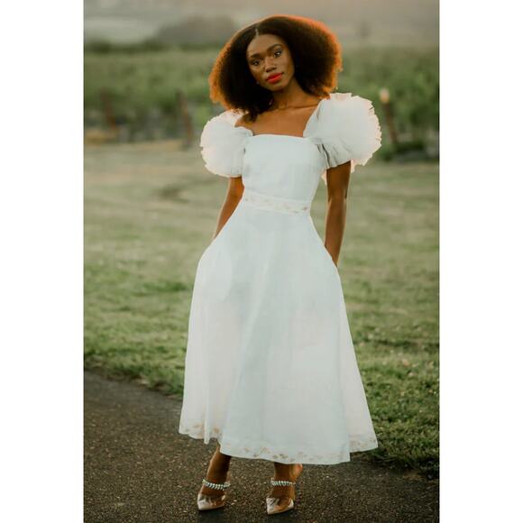 Fanm Mon Giamba Tulle Sleeve Midi Dress size XS - Picture 1 of 8